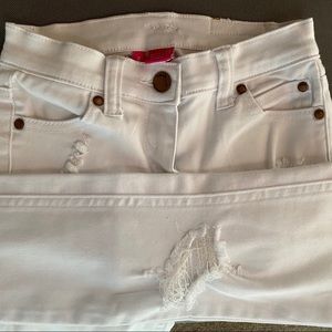 Pink Premium white skinny jeans